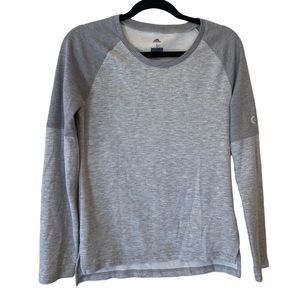 Adidas Long Sleeve T-Shirt Arm Logo Size Small Gray Color Block